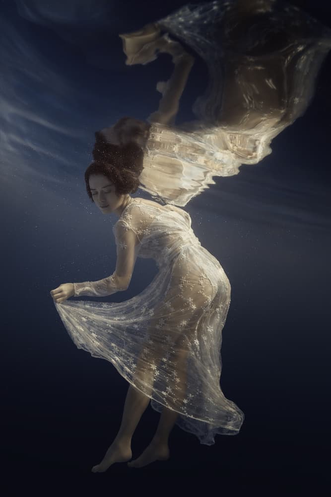 Ethereal Woman Underwater by Dmitry Frizel — canvas wall art