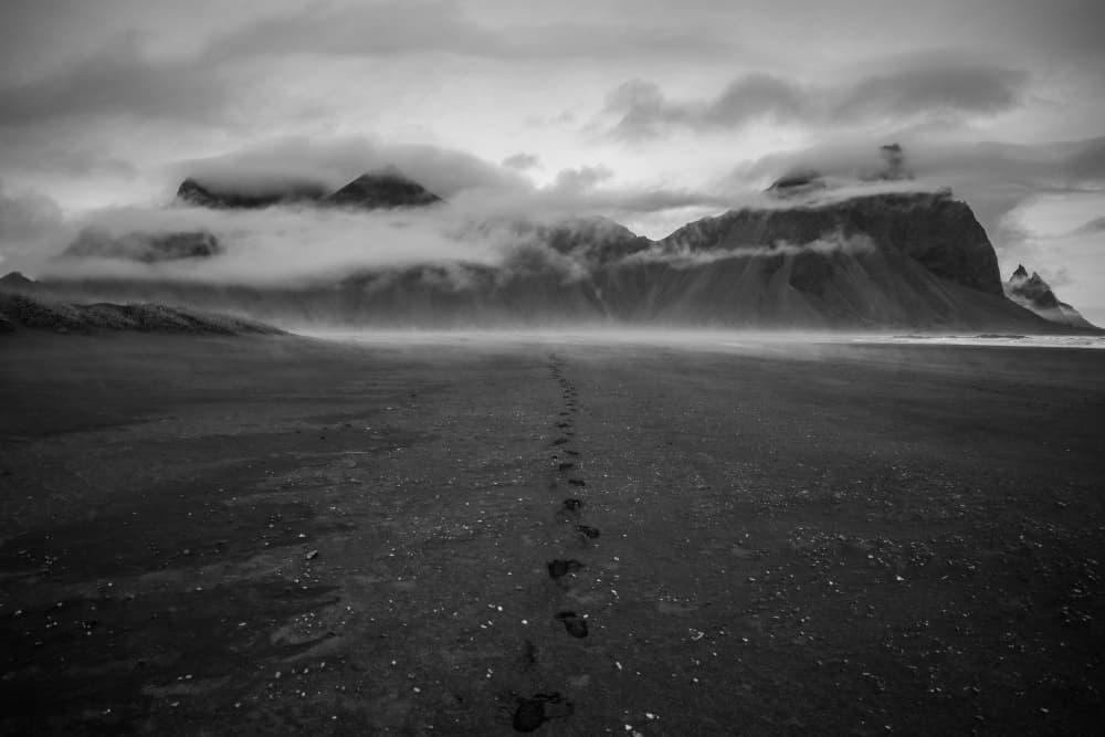Mysterious Mountain Footprints by Pawel Majewski — canvas wall art