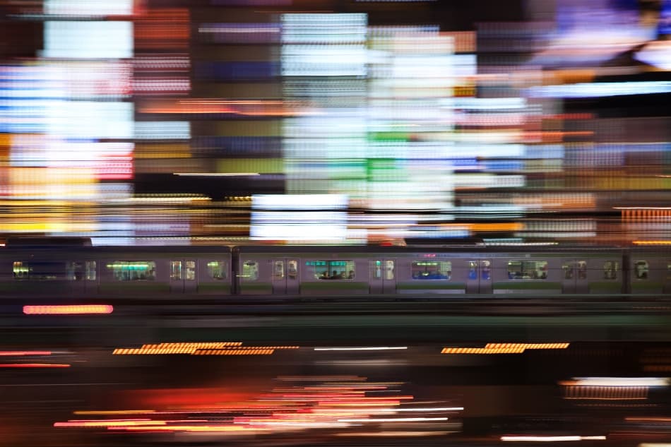 Speeding City Lights by Shigehiro Ono — canvas wall art