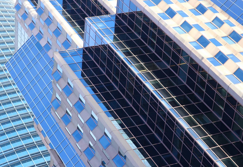Modern Glass Skyscrapers by Robin Wechsler — canvas wall art