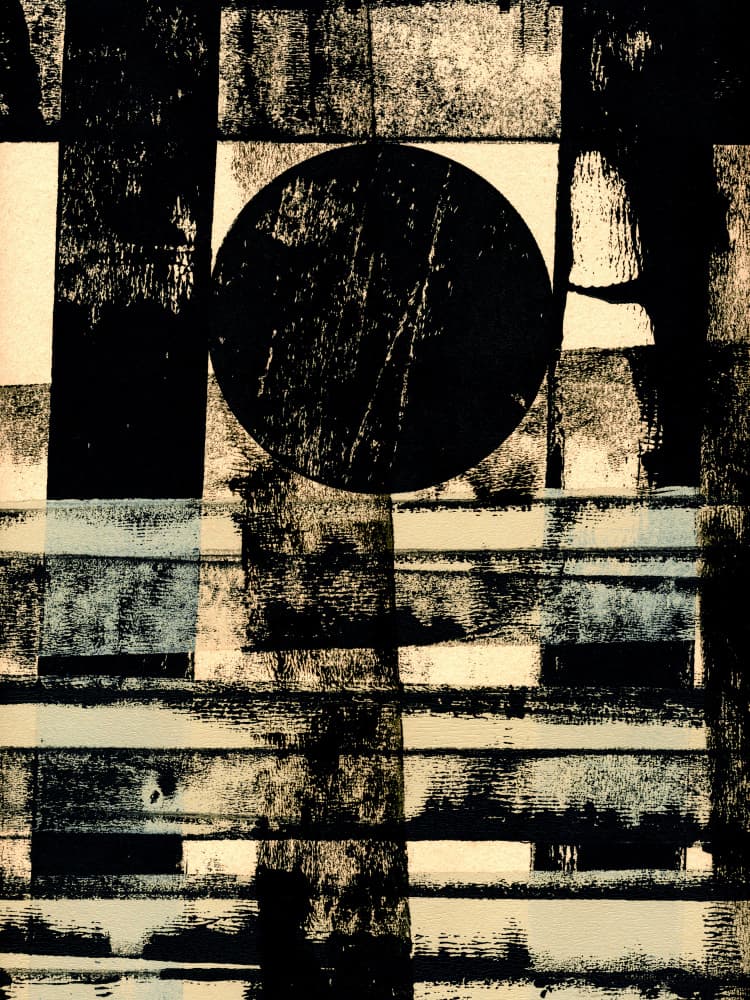 Abstract Geometric Black Circle by Petr Strnad — canvas wall art