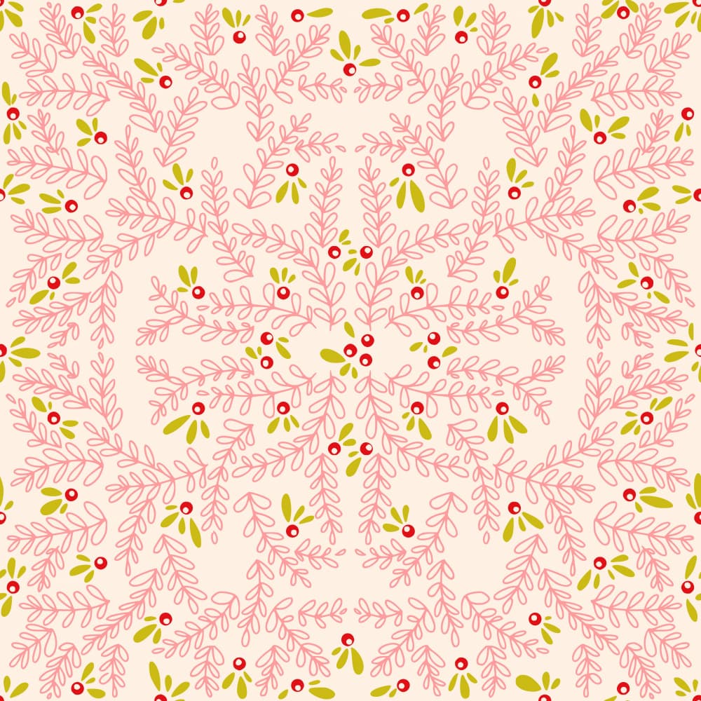 Botanical Holiday Pattern by Annick — canvas wall art
