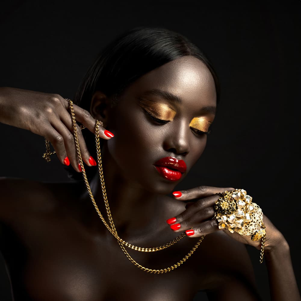 Golden Glamour Woman by Giorgia Corniola — canvas wall art