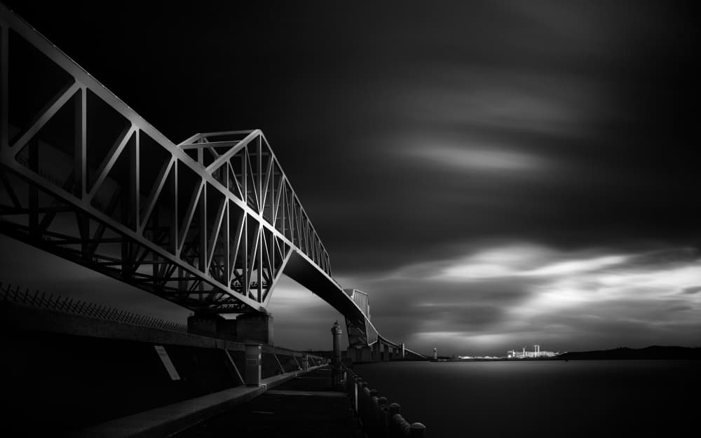Dramatic Bridge Night Sky by Yoshihiko Wada — canvas wall art