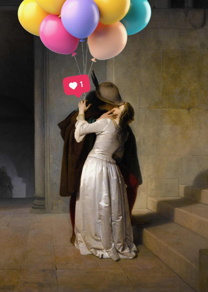 Classic Kiss Modern Love by The Art Concept — canvas wall art