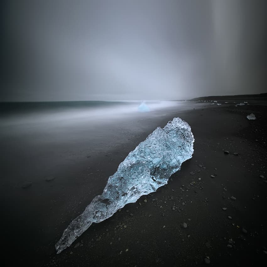 Crystal Ice Black Beach by Raymond Hoffmann — canvas wall art