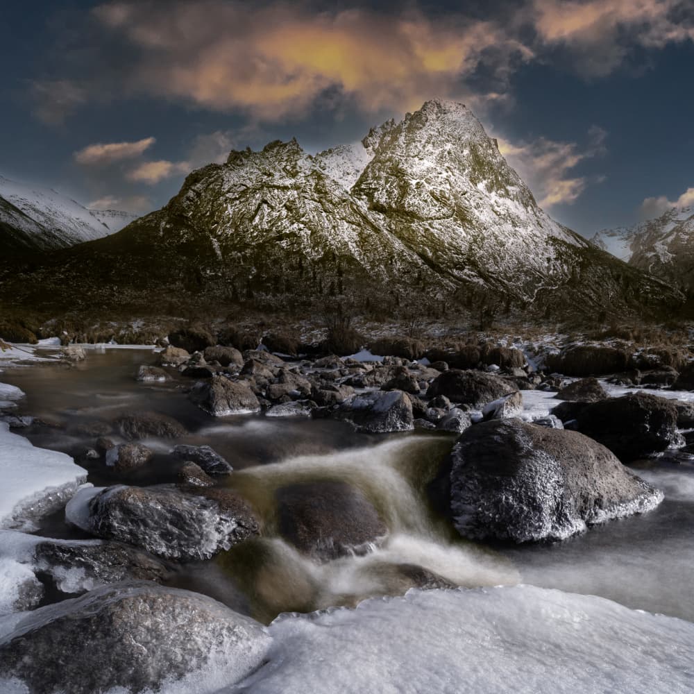Winter Mountain River by Cai  ning — canvas wall art