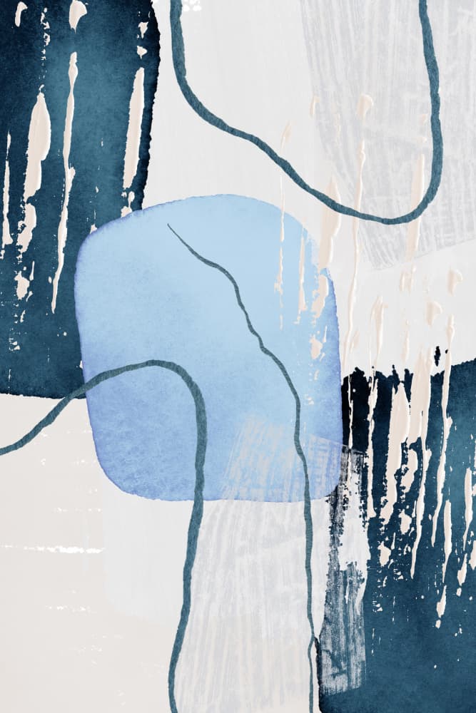 Serene Blue Abstraction by Sally Ann Moss — canvas wall art