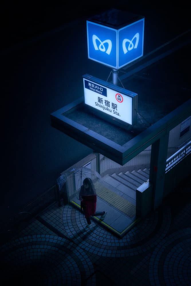 Tokyo Metro Entrance by Javier de la Torre — canvas wall art