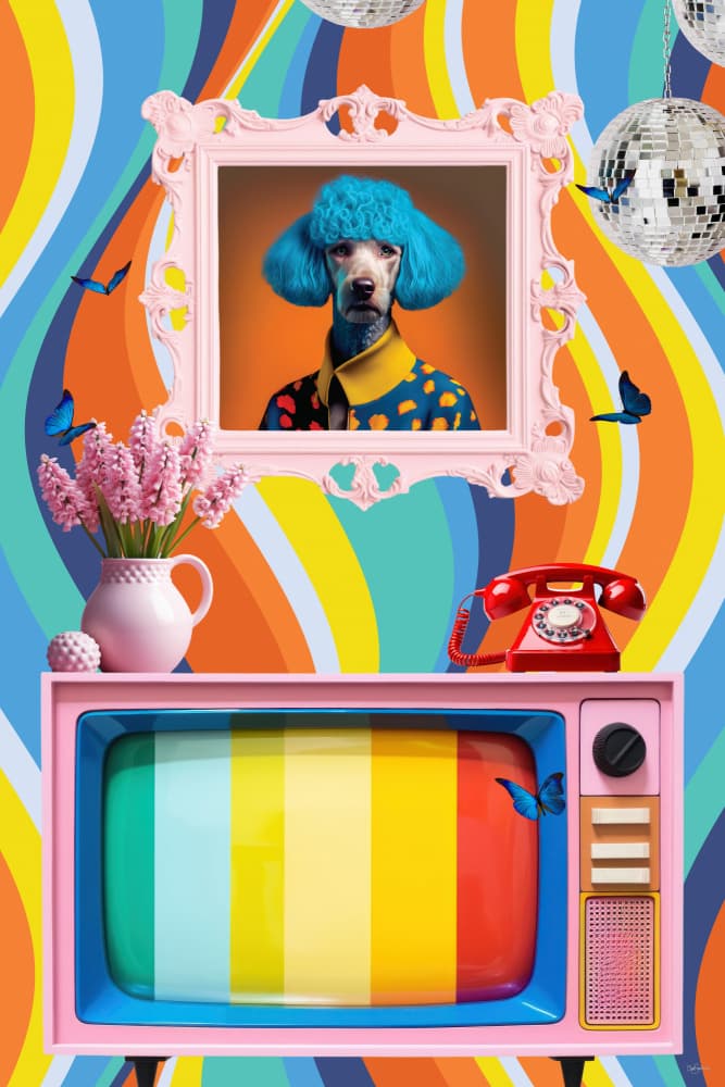 Eccentric Poodle Pop Art by Sue Skellern — canvas wall art