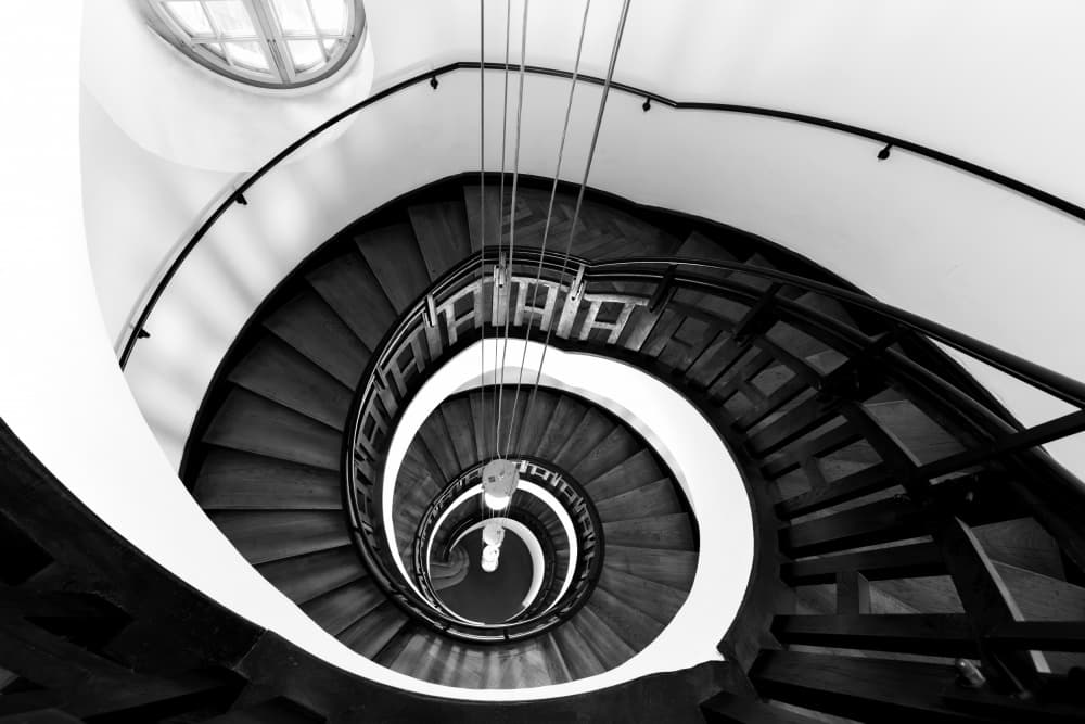 Spiral Staircase Swirl by Roswitha Schleicher-Schwarz — canvas wall art