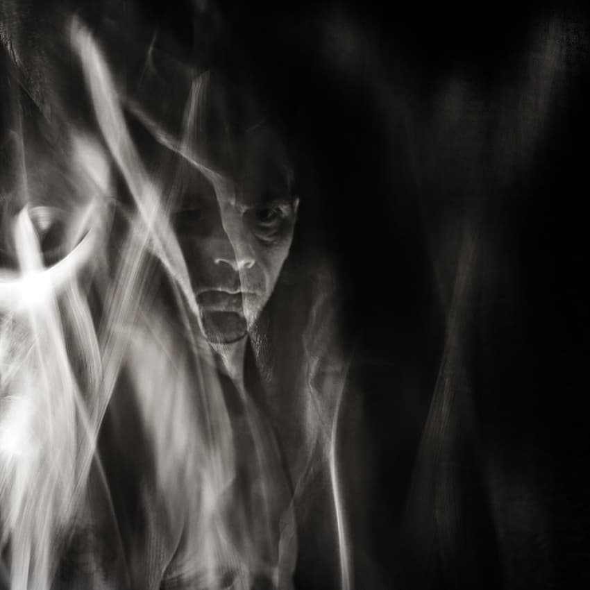 Eerie Blurred Portrait by Willy Marthinussen — canvas wall art