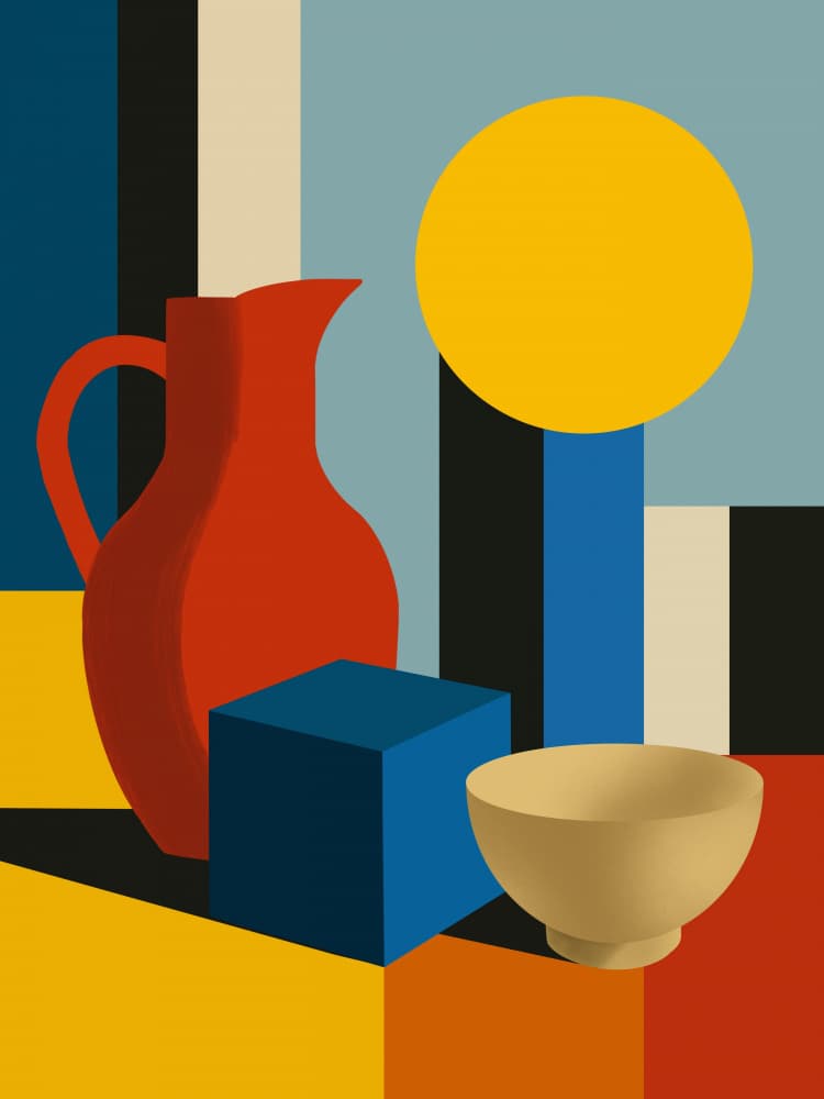 Bold Geometric Still Life by Little Dean — canvas wall art