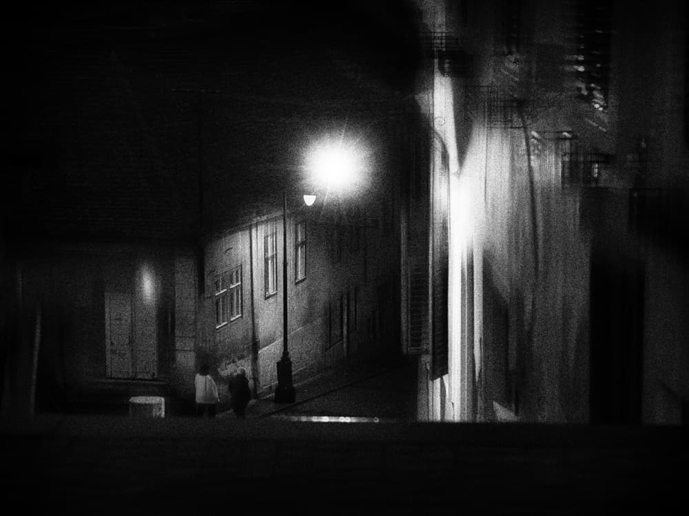 Dark City Street Night by Marchevca Bogdan — canvas wall art