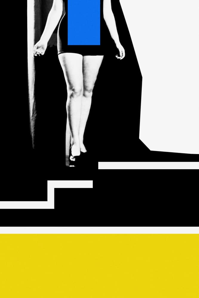 Geometric Steps Woman by cartissi — canvas wall art