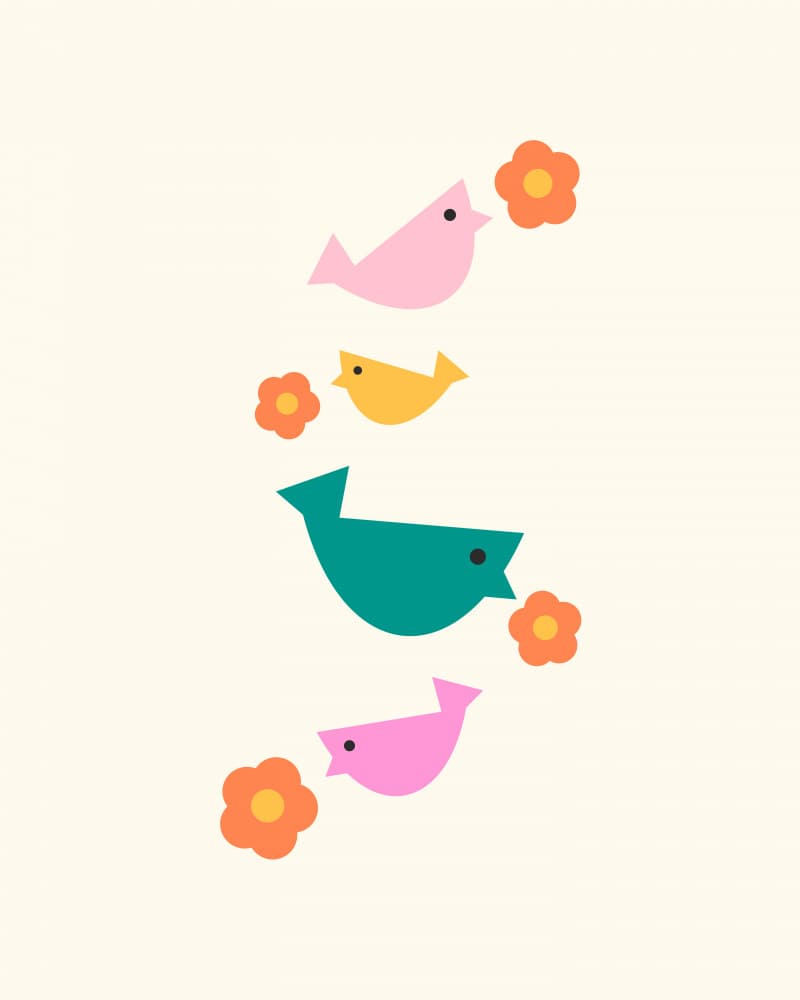 Whimsical Bird Song by Artprink — canvas wall art