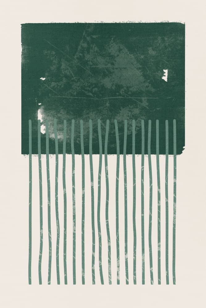 Minimalist Green Lines by Ema Paraschiv — canvas wall art