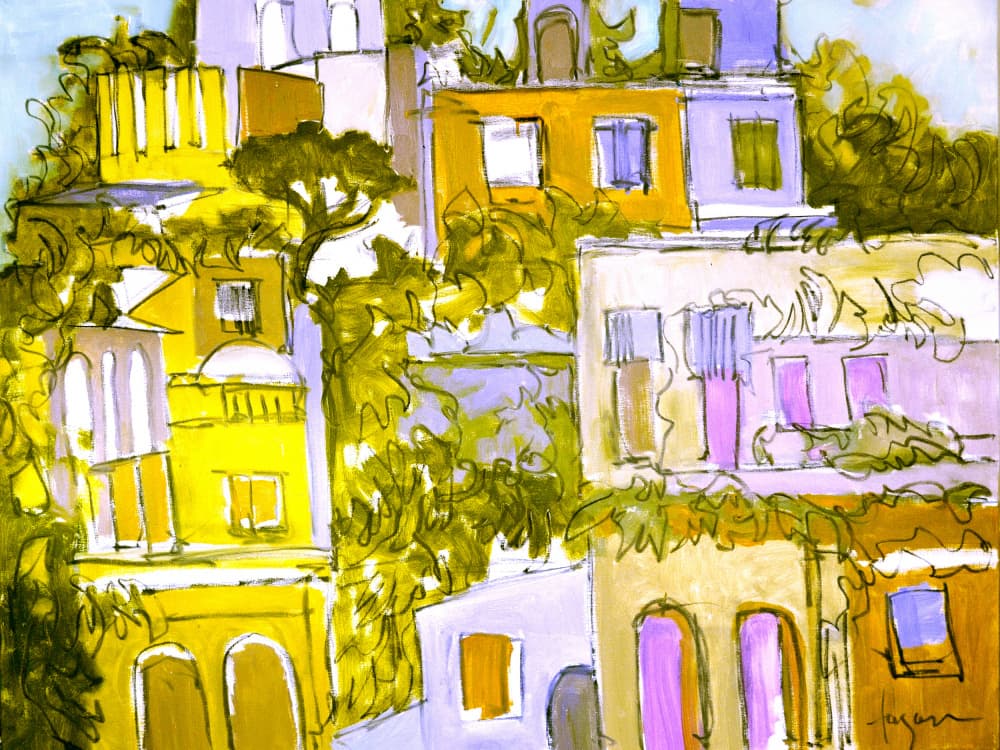 Vibrant Rooftops by Dorothy Fagan — canvas wall art