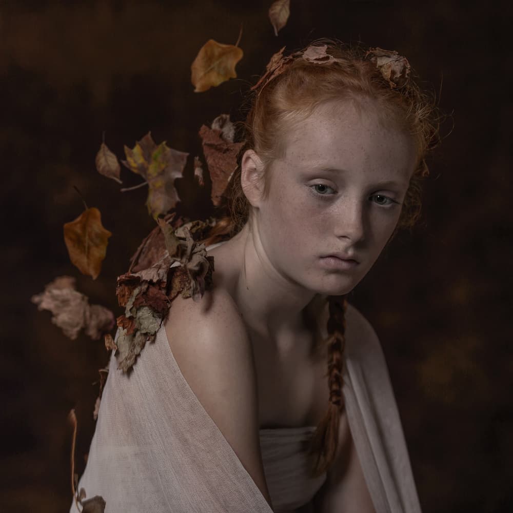 Pensive Autumn Portrait by Carine Belzon — canvas wall art