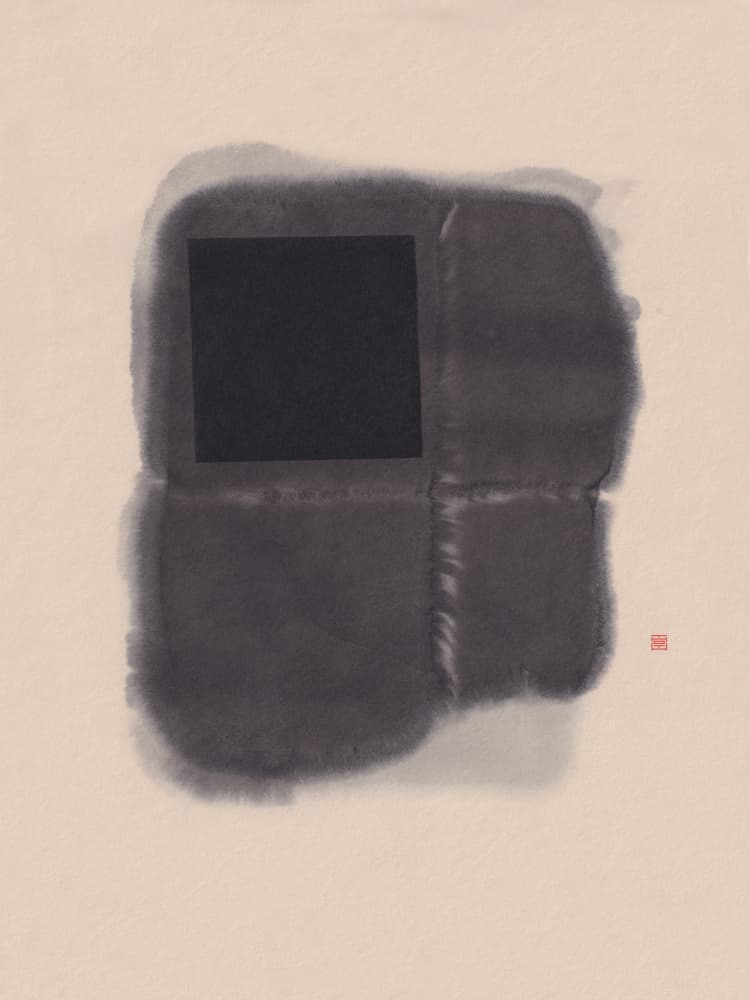 Zen Ink Square by Thoth Adan — canvas wall art