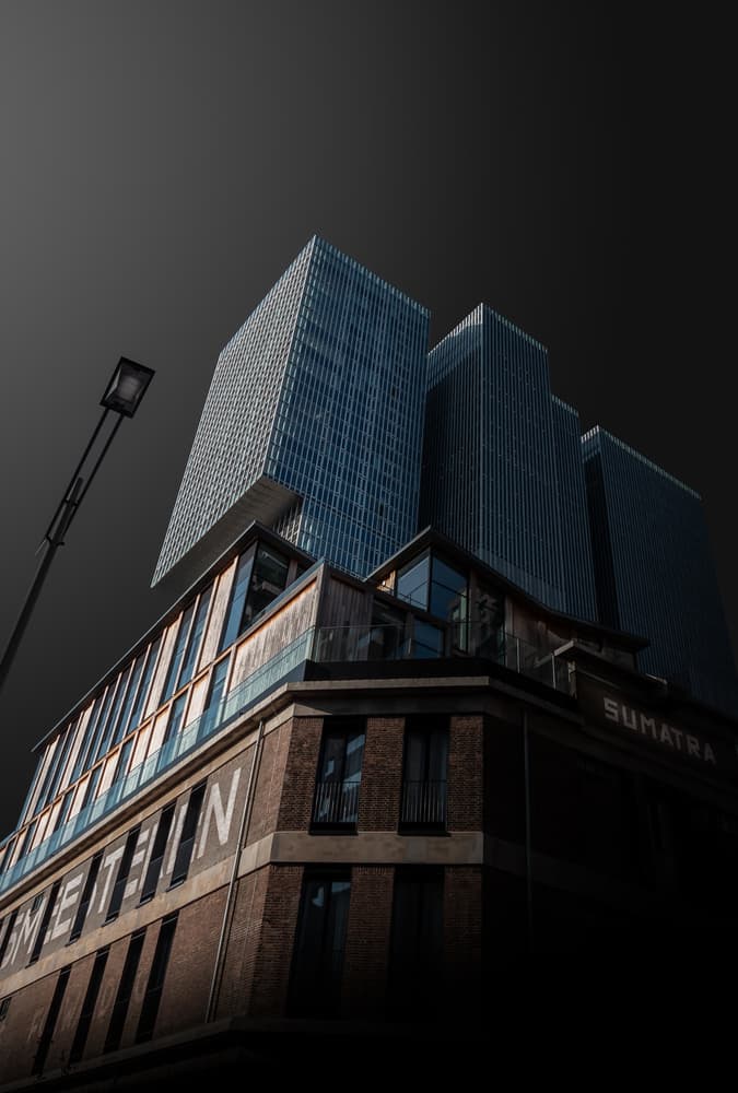 Dark City Towers by Jörg  Vollrath — canvas wall art