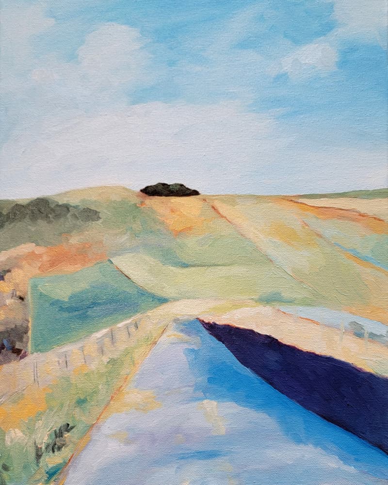 Country Road Through Fields by Claire Whitehead — canvas wall art