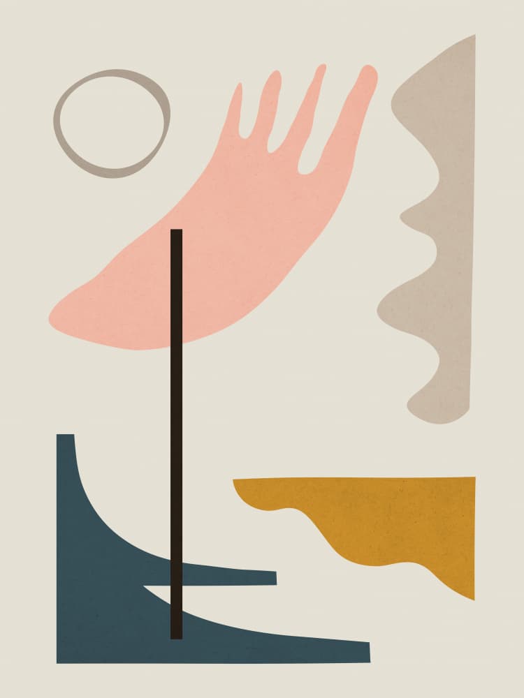 Muted Abstract Forms by Vitor Costa — canvas wall art