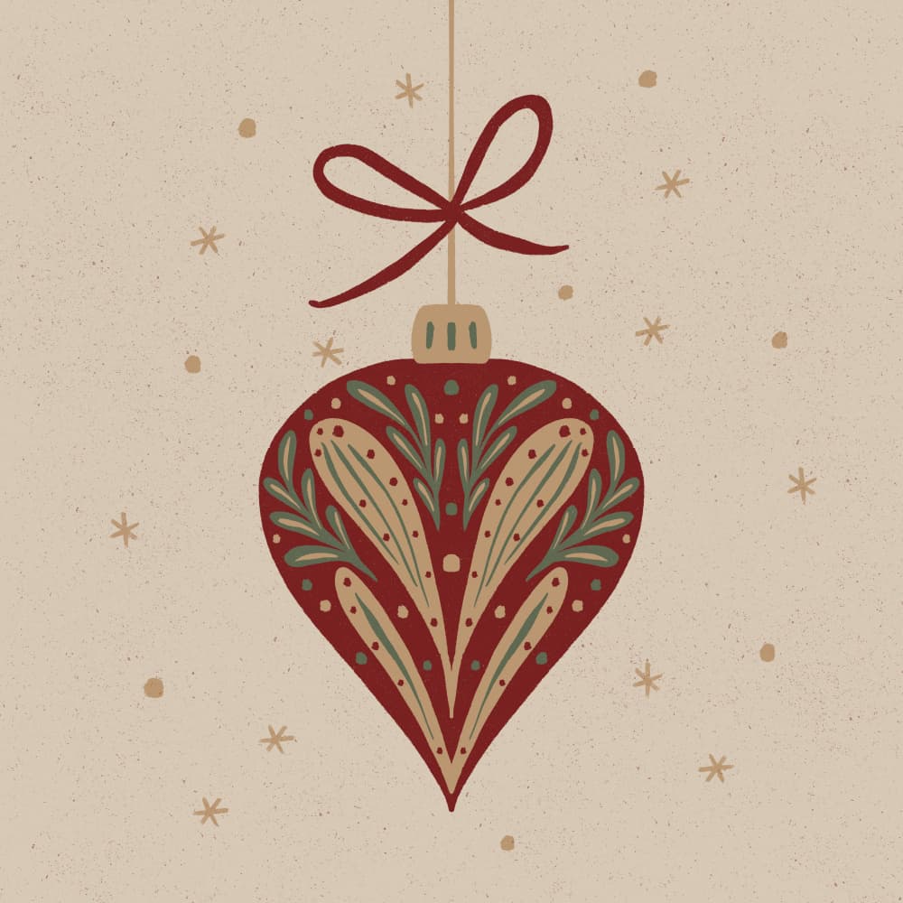 Festive Christmas Ornament by Angela Minca — canvas wall art