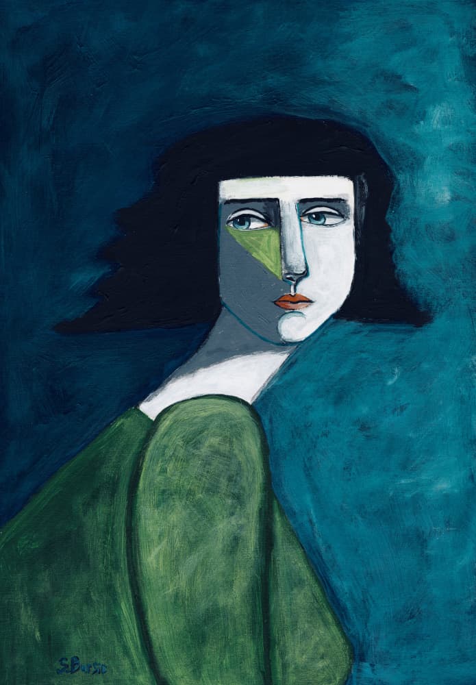 Modern Geometric Woman by Sharyn Bursic — canvas wall art