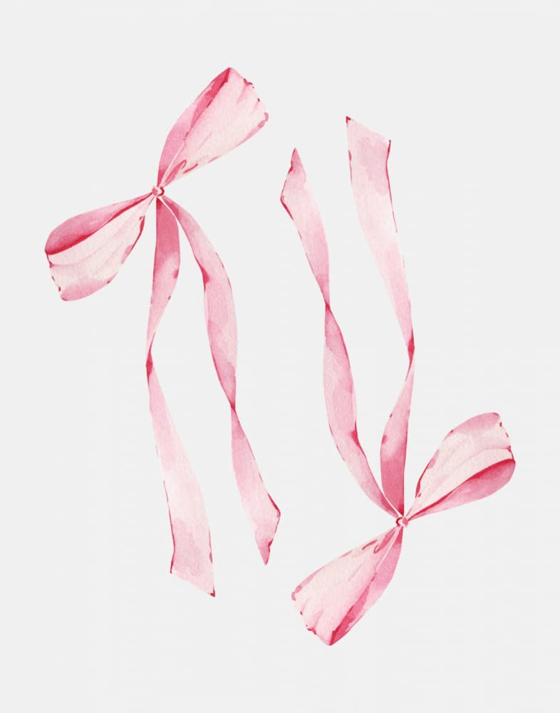Delicate Pink Ribbons by Jolly and Dash — canvas wall art