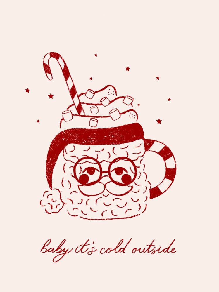 Festive Hot Cocoa Mug by Aislinn Simmonds — canvas wall art