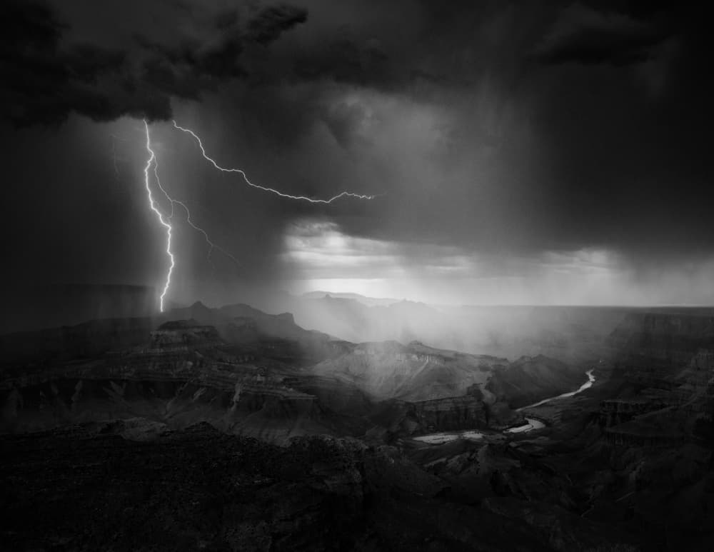 Grand Canyon Lightning Storm by Chao Feng 天馬 — canvas wall art