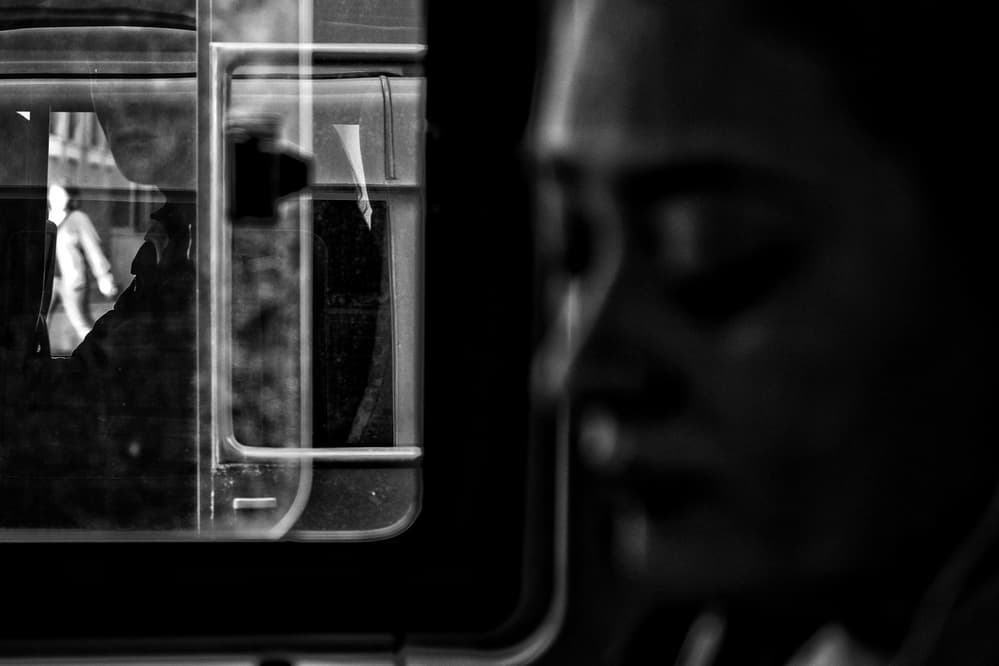 Contemplative Urban Reflection by Ali Ayer — canvas wall art
