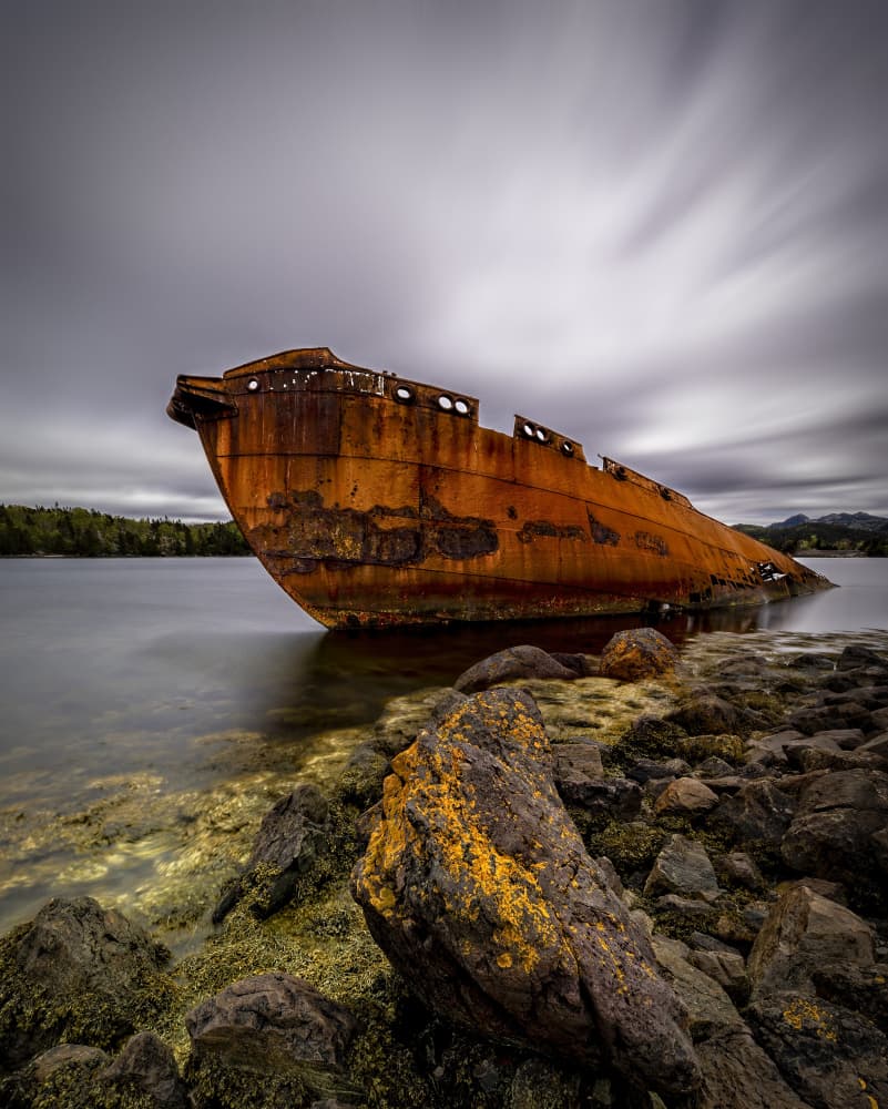 Dramatic Rusty Wreck by Raimondo Restelli — canvas wall art