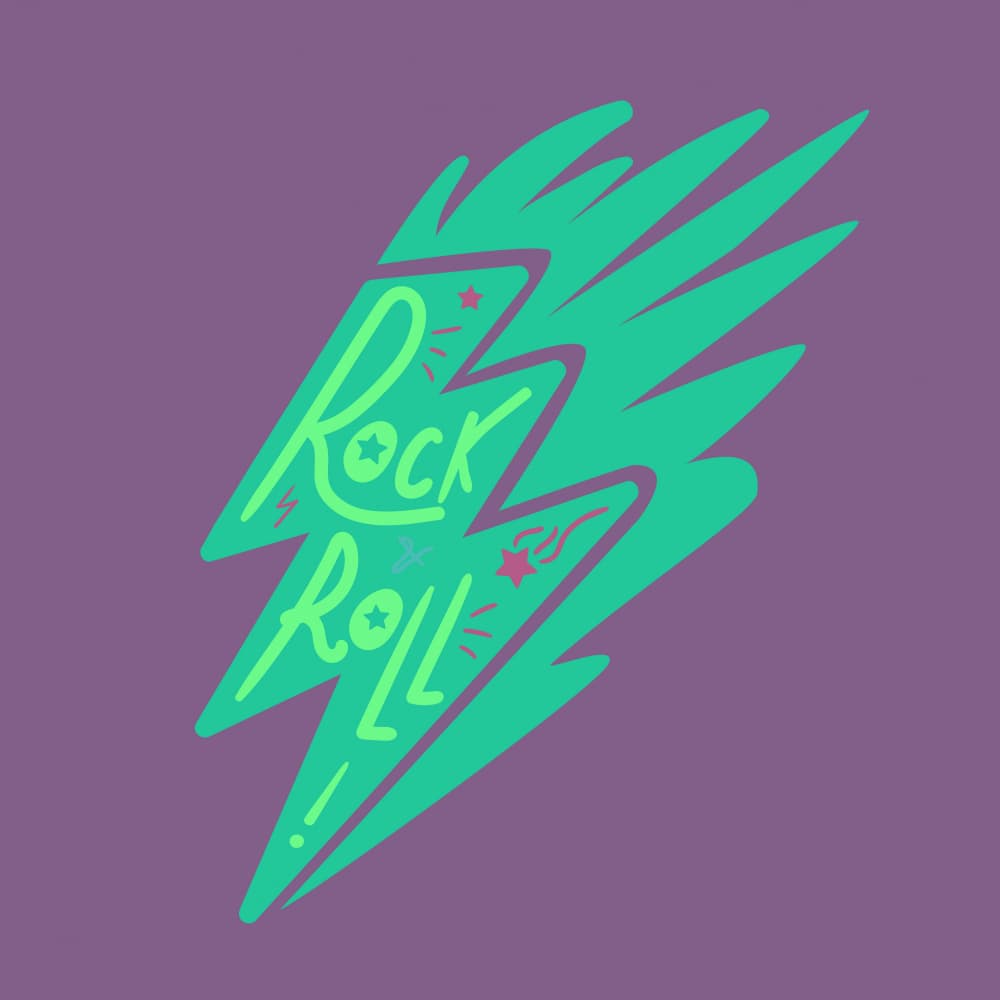 Rock Roll Lightning by Marika Barsrsind — canvas wall art