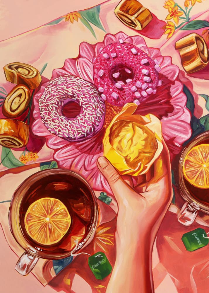 Cozy Tea and Donuts by Anna Zdanowicz — canvas wall art