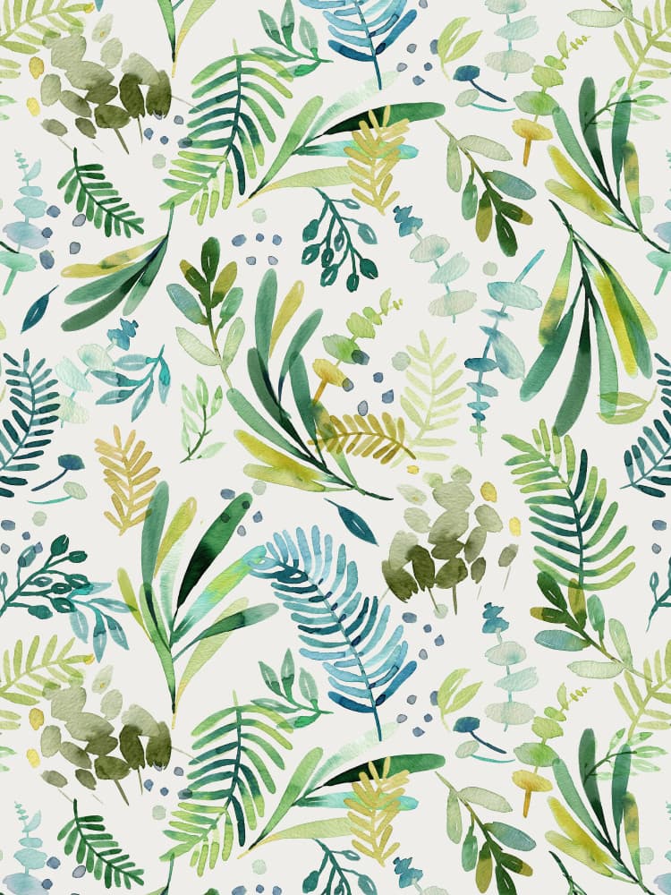 Watercolor Botanical Pattern by Ninola Design — canvas wall art