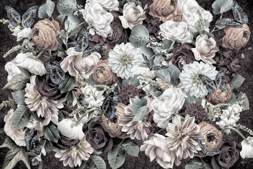 Romantic Dark Blooms by Sue Skellern — canvas wall art