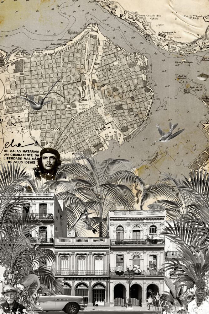 Havana Che Guevara Collage by Simon Goggin — canvas wall art