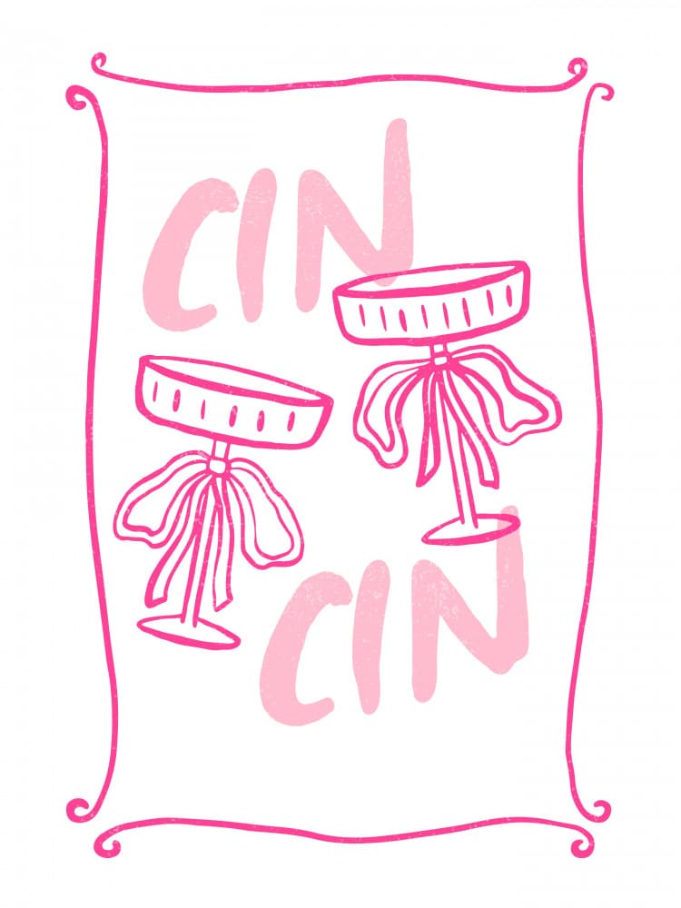 Celebration Cin Cin Glasses by Jolly and Dash — canvas wall art