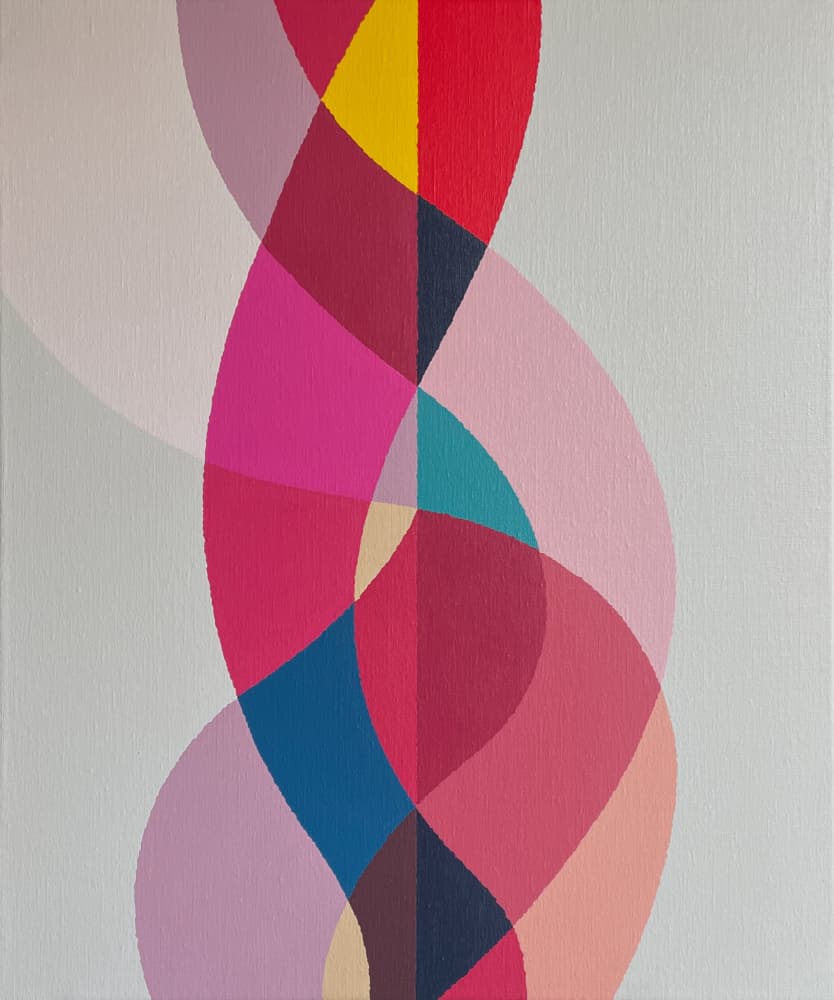 Vibrant Intertwined Shapes by Rafa Mateo — canvas wall art
