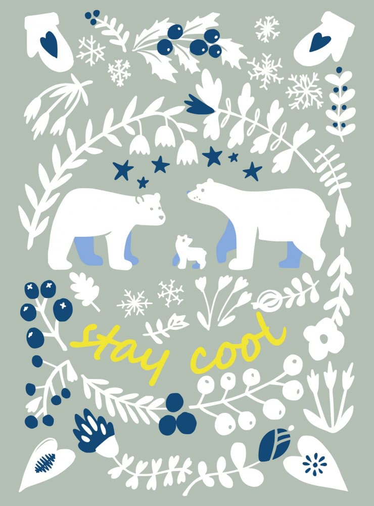 Stay Cool Polar Bears by Annick — canvas wall art