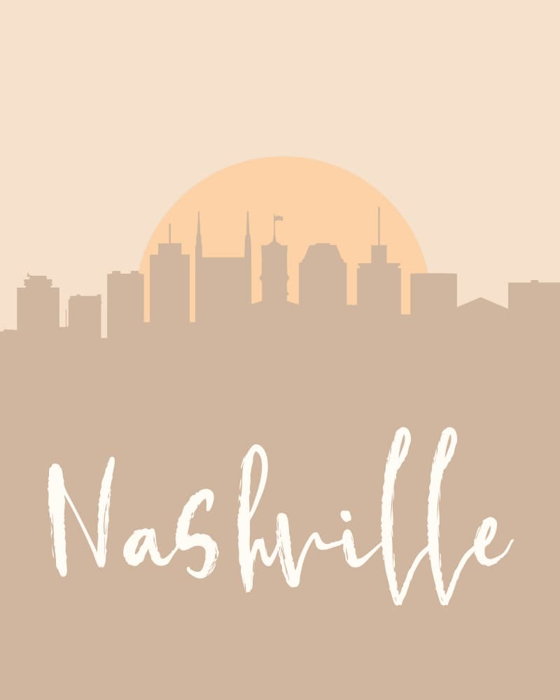 Nashville Sunset Skyline by Emiliano Deificus — canvas wall art