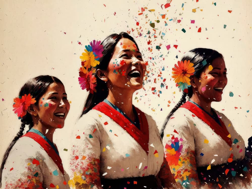 Joyful Celebration by Treechild — canvas wall art