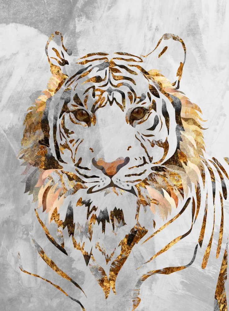 Golden White Tiger by Sarah Manovski — canvas wall art