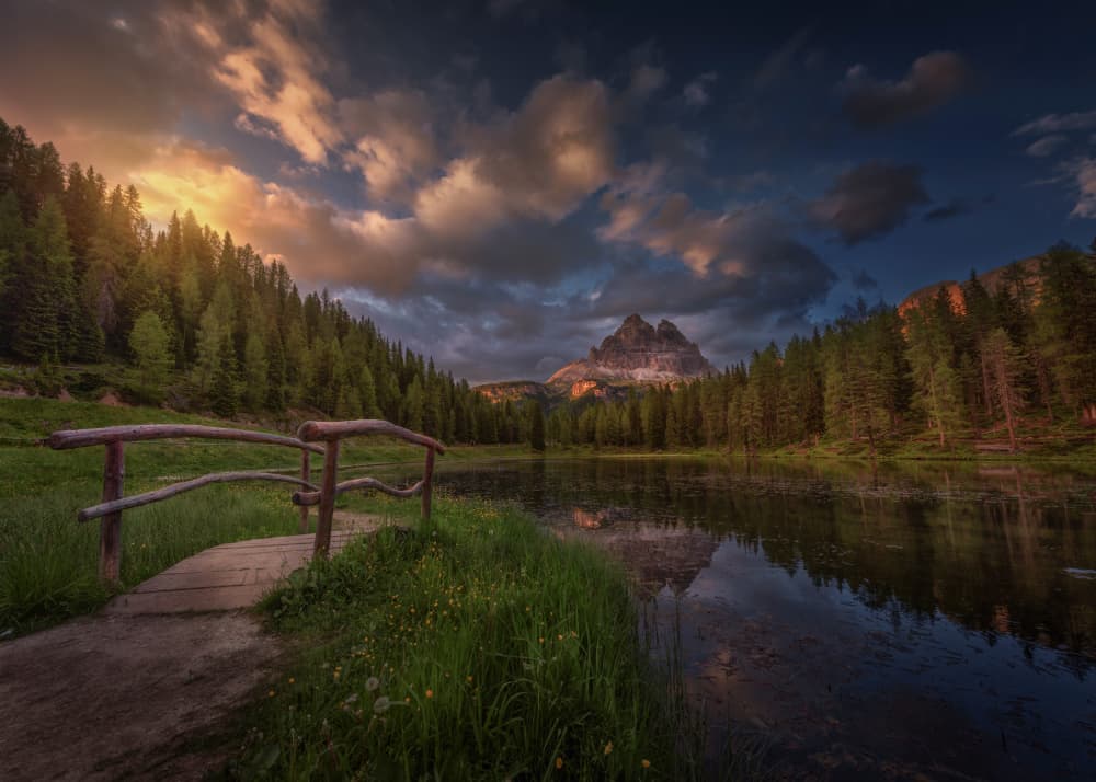 Dolomites Lake Reflection by Jose Parejo — canvas wall art