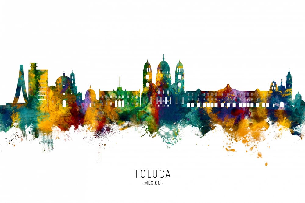 Vibrant Toluca Skyline by Michael Tompsett — canvas wall art