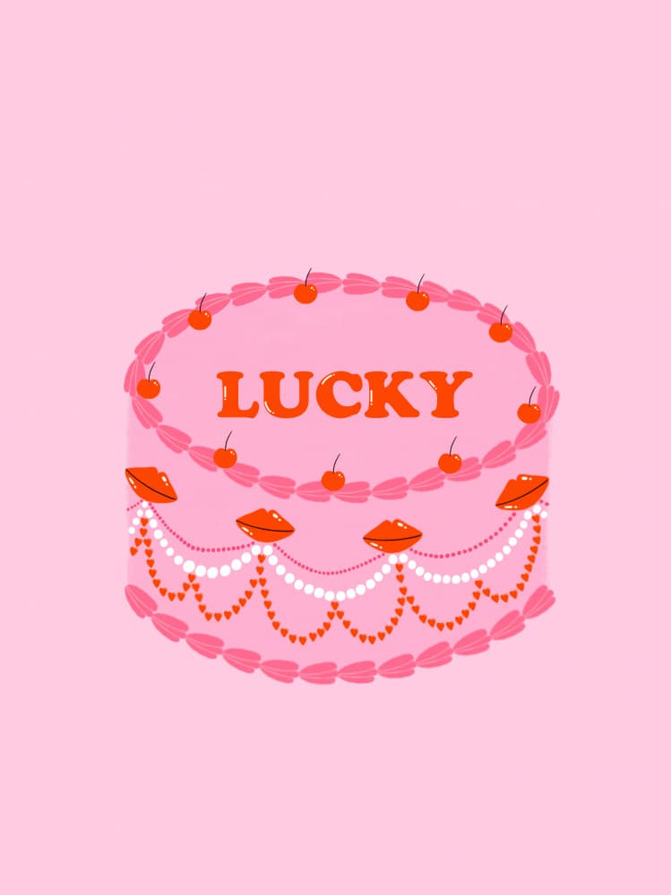 Lucky Cherry Cake by Aislinn Simmonds — canvas wall art