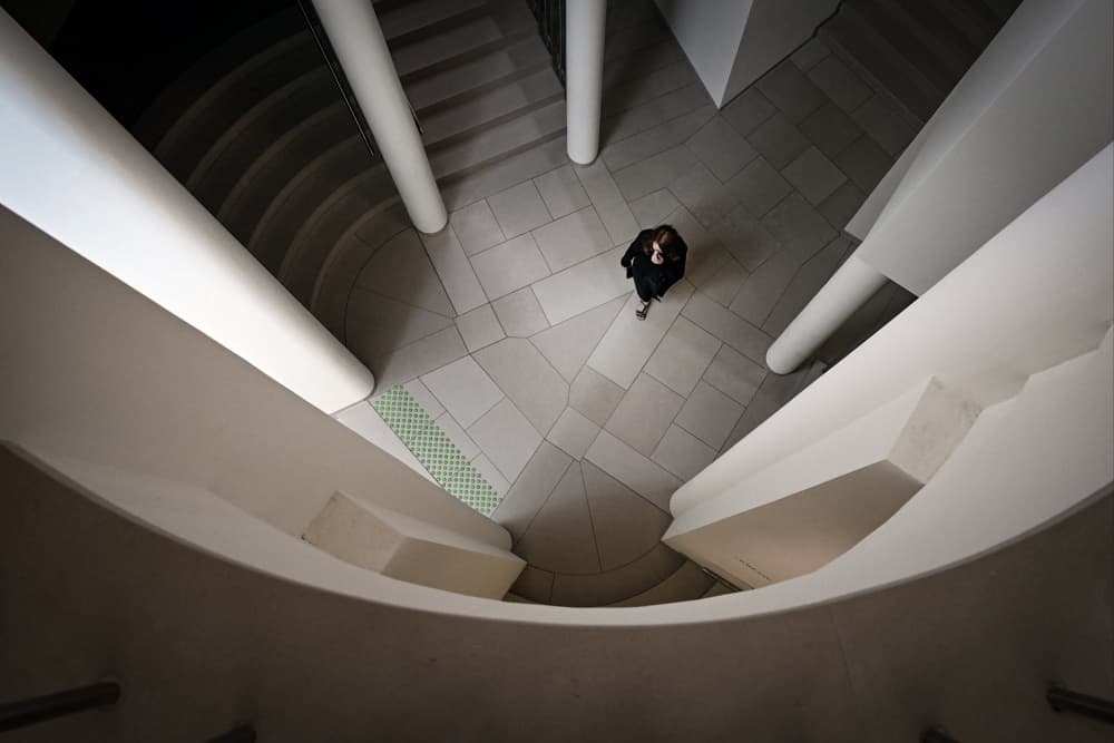 Woman in Modern Architecture by Linda Wride — canvas wall art
