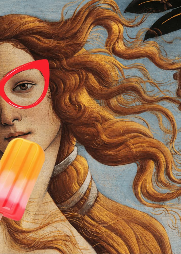 Cool Venus With Popsicle by The Art Concept — canvas wall art